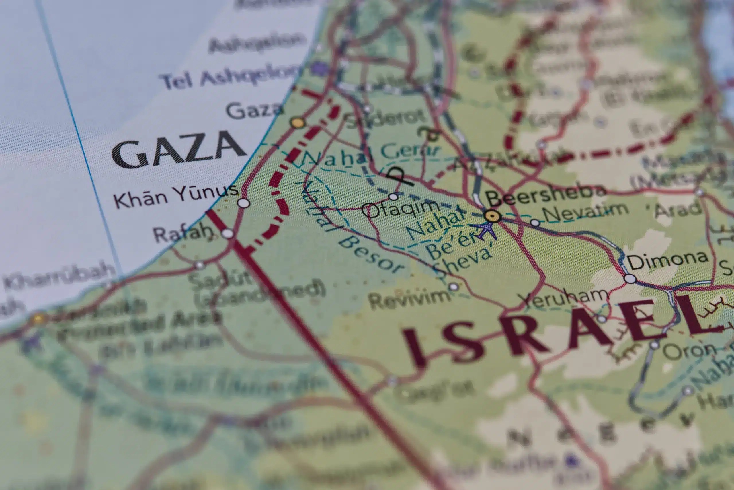 Map of Israel and Palestine