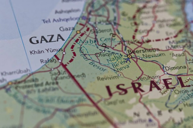 Map of Israel and Palestine